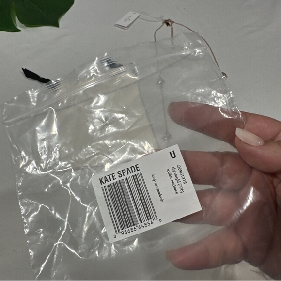 NWT $68 Kate Spade Lady Marmalade Scatter Necklace in Rose Gold Glass + DUST BAG - Picture 3 of 16